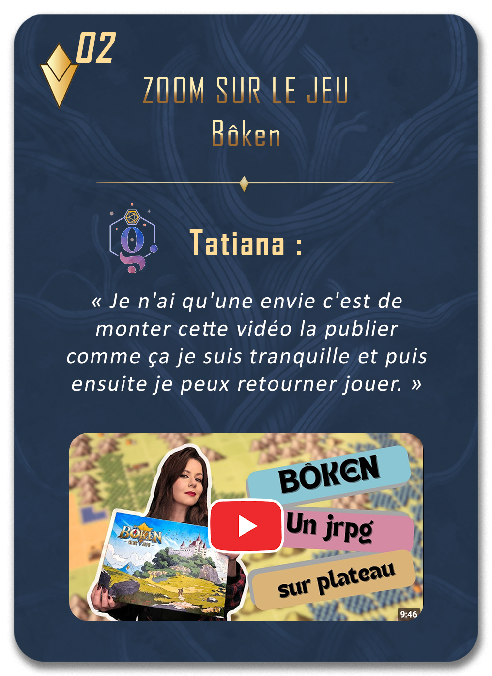 Avis Tatiana - Bôken